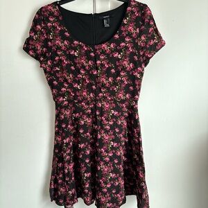 Black & Pink floral mini dress